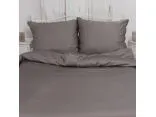 Pościel satynowa jednobarwna exclusive Monako z lamówką 200x220 +2/70x80 ciemny popiel andropol